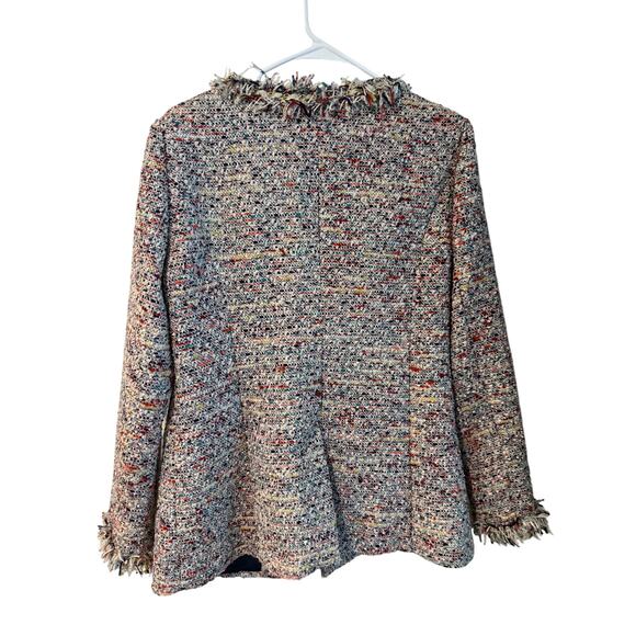 Boston Proper Women’s Shimmer Chain Tweed Parisian Pink Colorful Jacket Size 14 - Picture 2 of 5